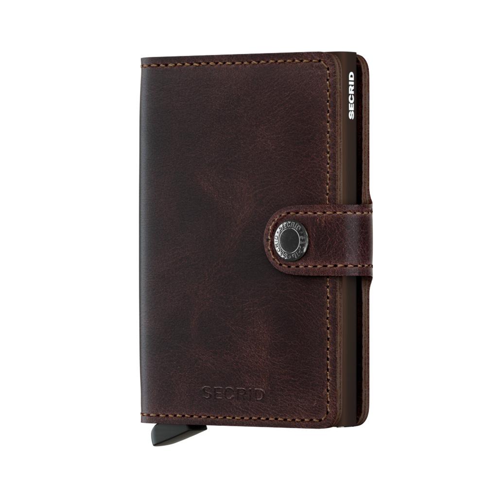 ארנק עור סקריד Secrid Miniwallet בצבע חום שוקולד Vintage