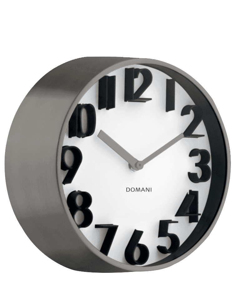 שעון קיר כרום מעוצב מבית DOMANI