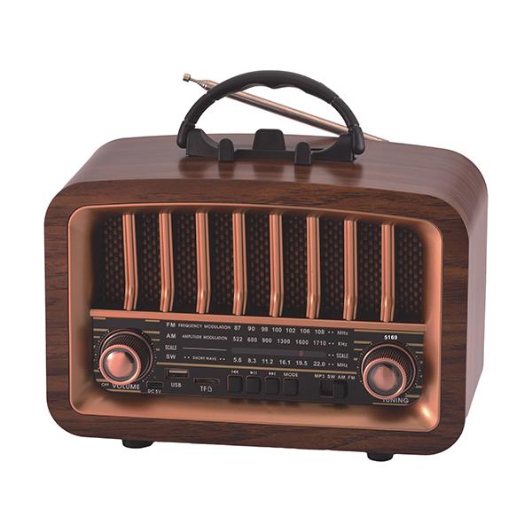 רדיו AM FM במראה רטרו בגודל בינוני + רמקול בלוטוס