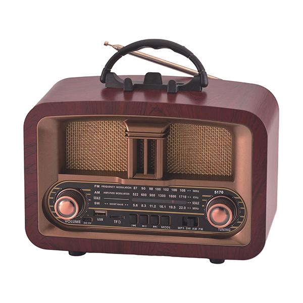 רדיו AM FM במראה רטרו בגודל בינוני + רמקול בלוטוס