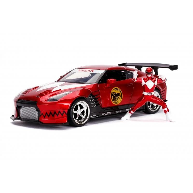 דגם מכונית ניסאן GT-R 2009 עם הריינג'ר האדום Jada Toys