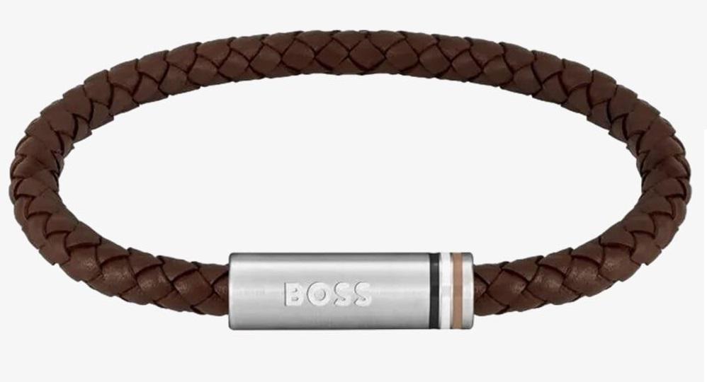 צמיד עור לגברים מסדרת Ares Single הוגו בוס Hugo Boss