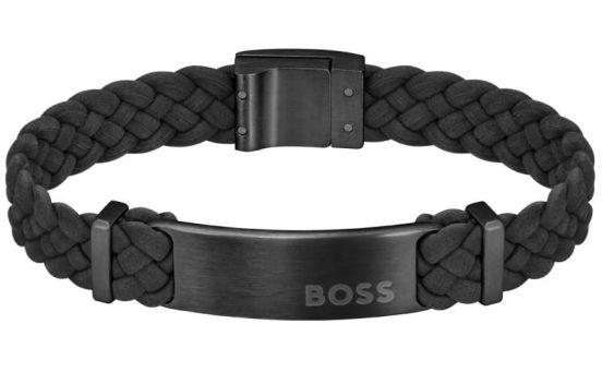 צמיד לגבר HUGO BOSS מסידרת Dylan מעור שחור