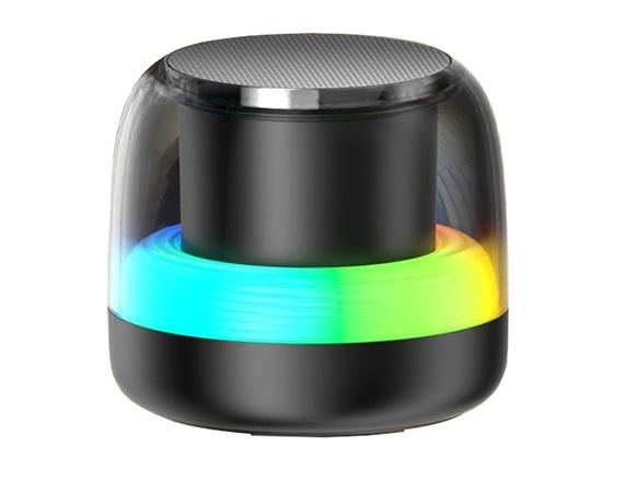 רמקול Bluetooth שחור עם תאורת RGB חוויה אורקולית