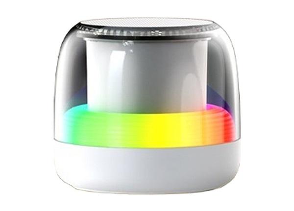 רמקול Bluetooth לבן עם תאורת RGB חוויה אורקולית