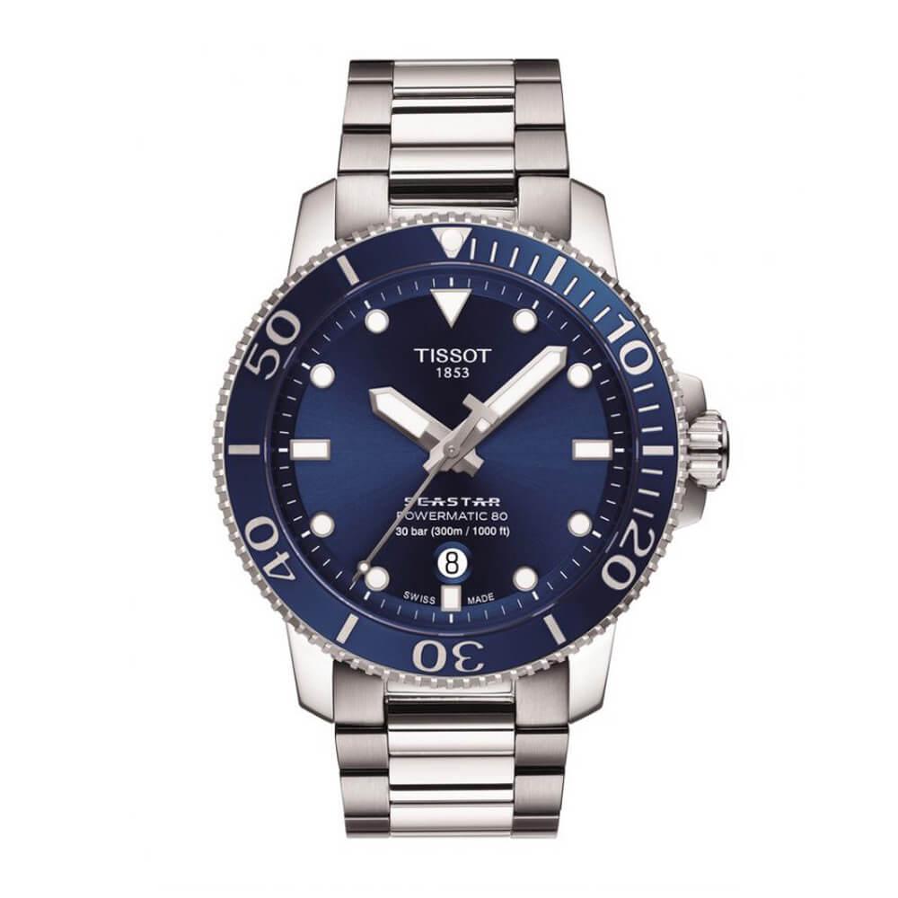 שעון יד טיסו אוטומטי סי סטאר 1000 כחול TISSOT Seastar 1000 Powermatic