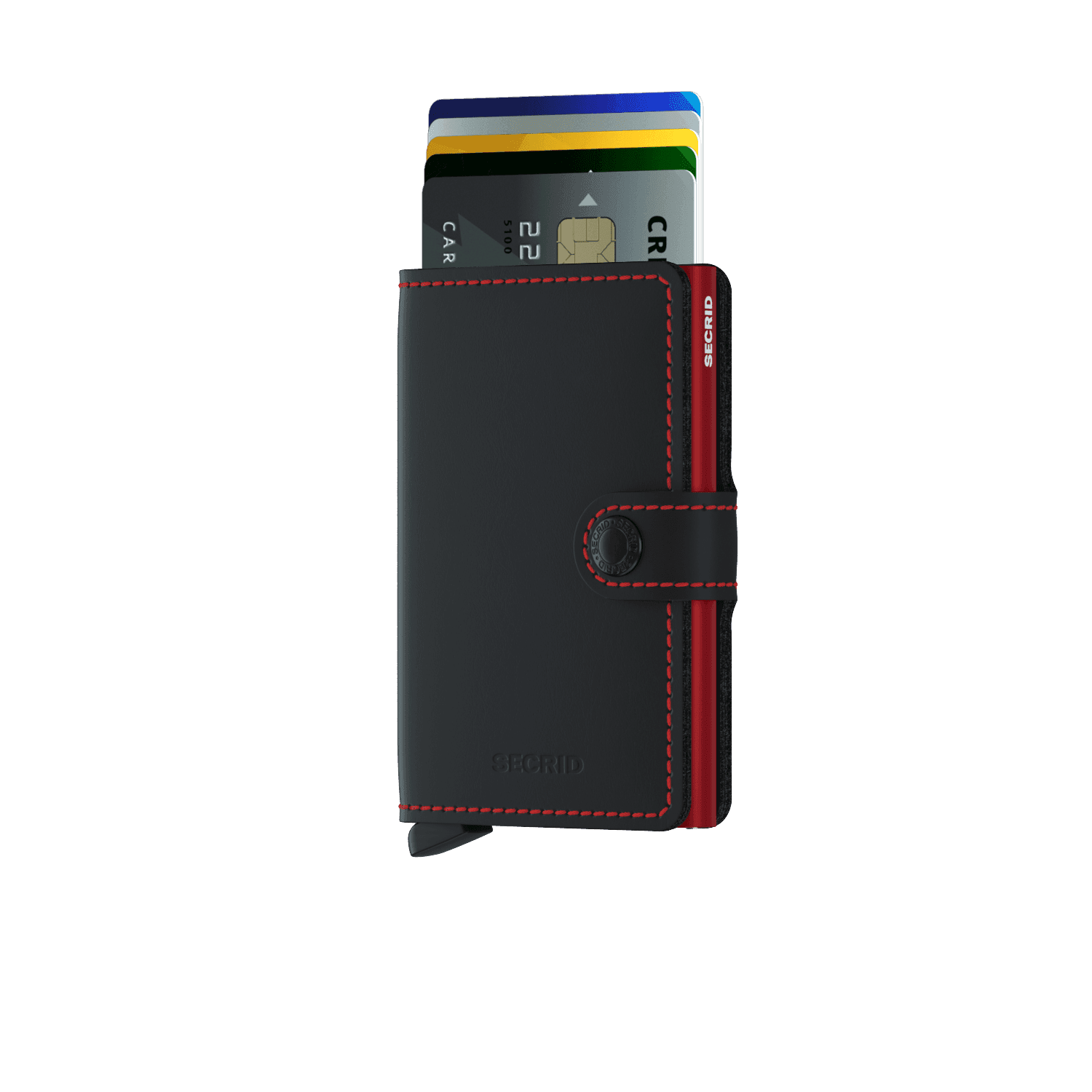 ארנק עור סקריד Secrid Miniwallet בצבע שחור אדום