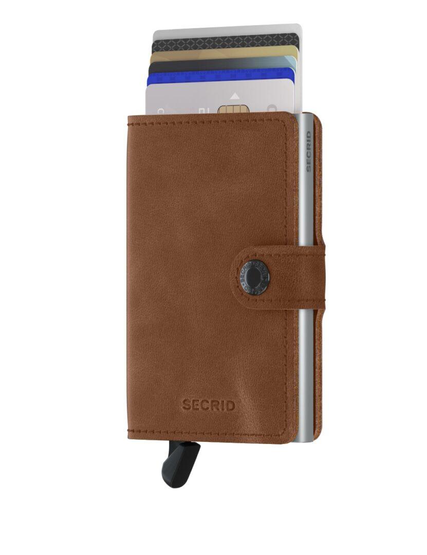 ארנק עור סקריד Secrid Miniwallet בצבע חום קוניאק מיושן