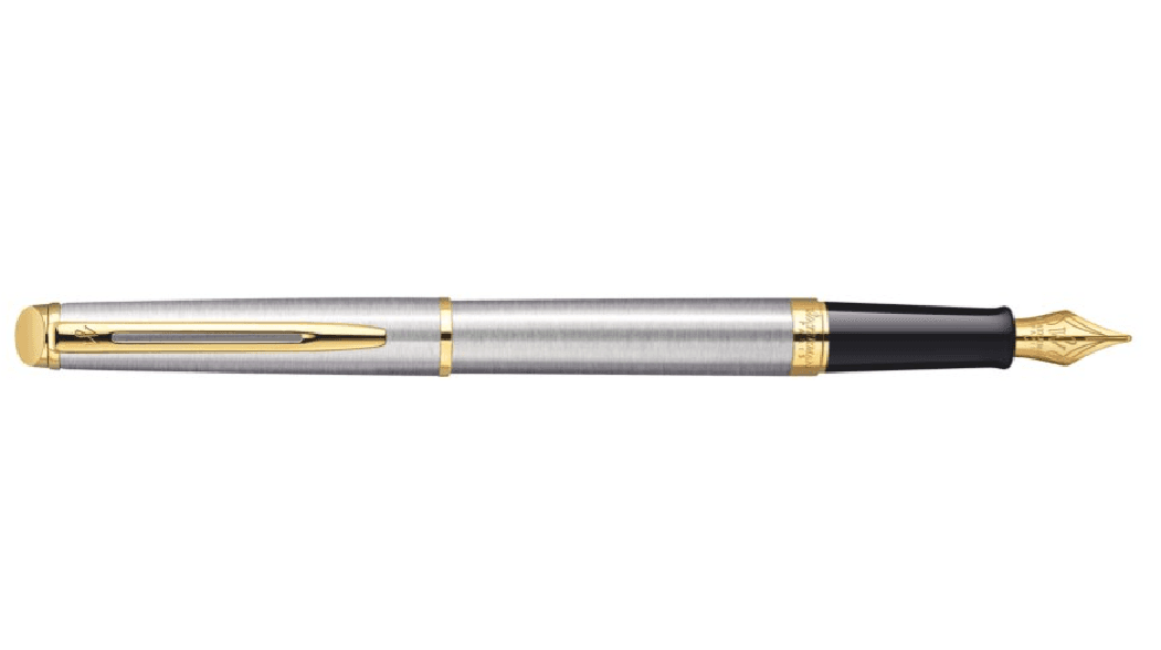 עט נובע ווטרמן המישפר Waterman Hemisphere כסוף מוברש / קליפס זהב