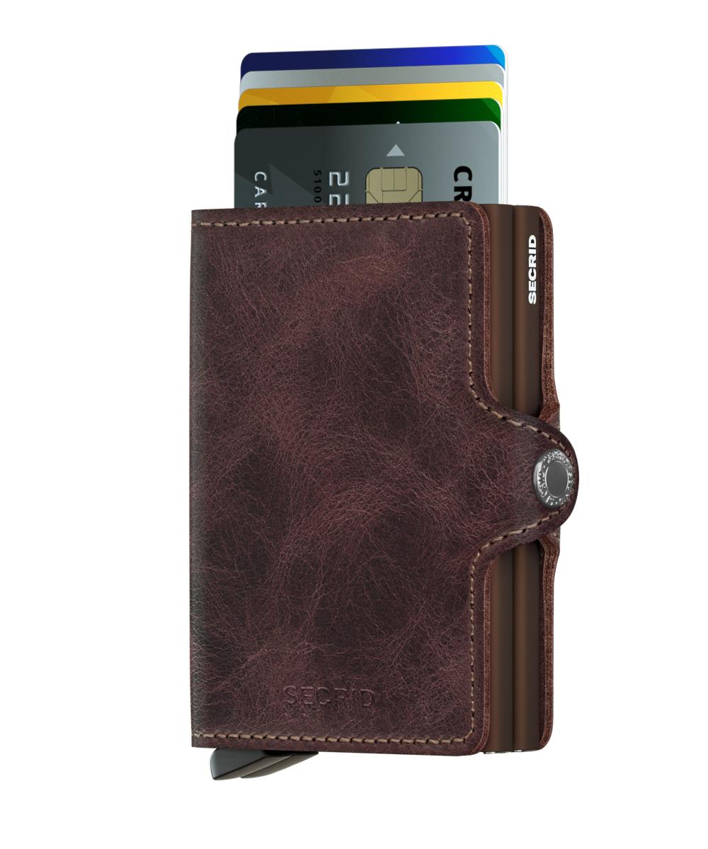 ארנק עור Twin סקריד Secrid Miniwallet בצבע חום מיושן