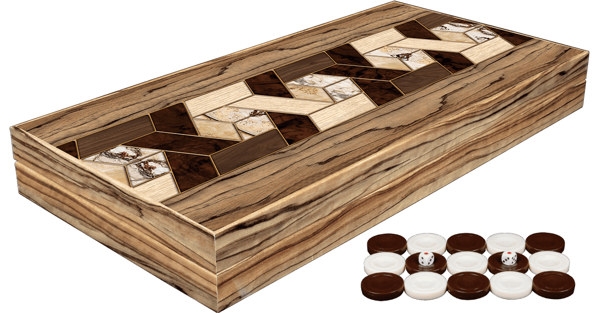 ששבש מהודר ויוקרתי מעץ בעבודת מרקטרי marquetry