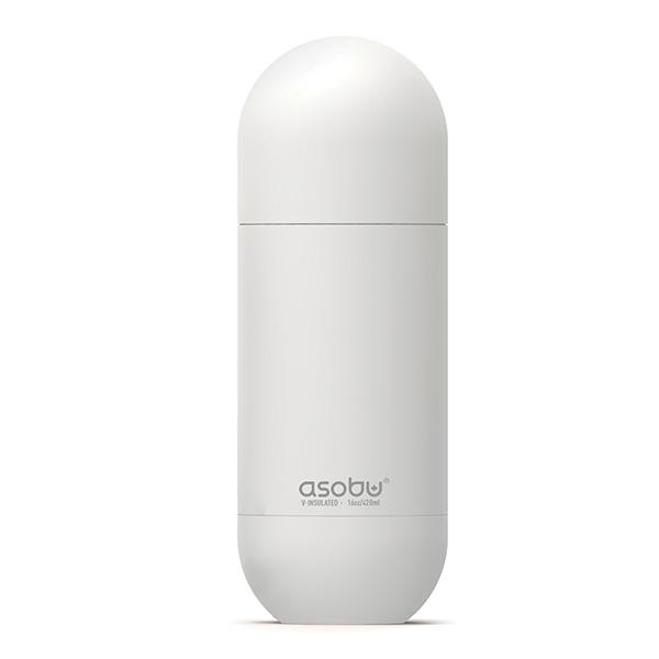 בקבוק תרמי ASOBU דגם "קפסולה" ORB לבן מנירוסטה שומר חום/קור