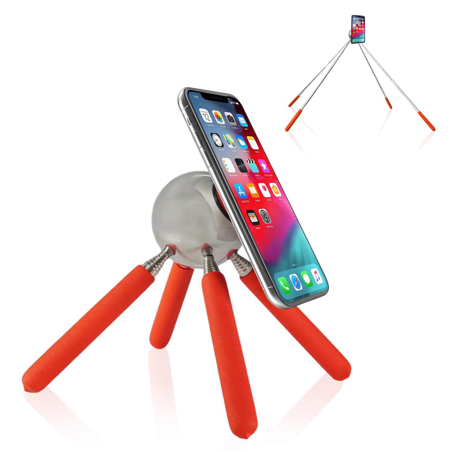 TIPATENT חצובה טלסקופית איכותית ומעוצבת לנייד/טאבלט באדום