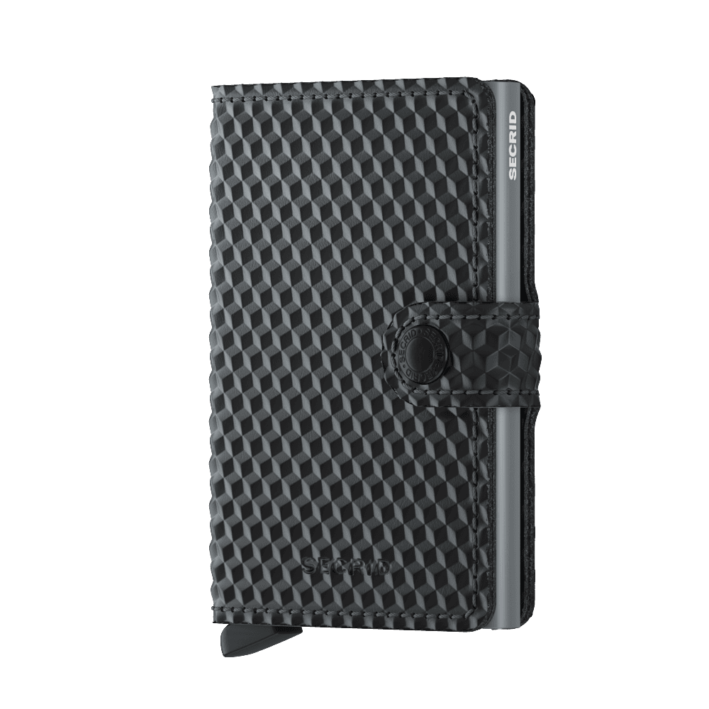 ארנק סקריד מעור שחור משובץ וטיטניום Secrid Miniwallet
