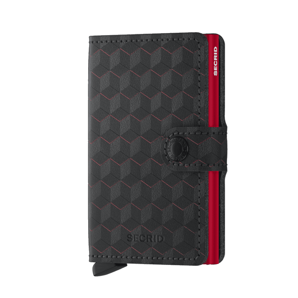 ארנק סקריד מעור שחור אדום "Secrid Miniwallet "Optical