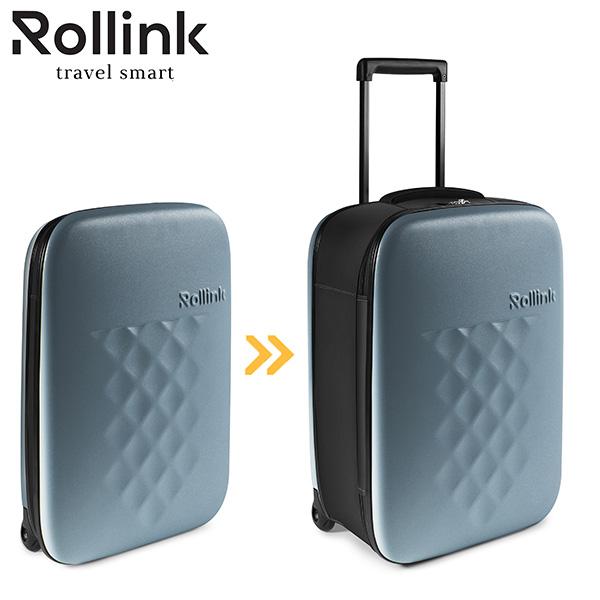 מזוודה מתקפלת חכמה FLEX VEGA של רולינק Rollink בצבע תכלת