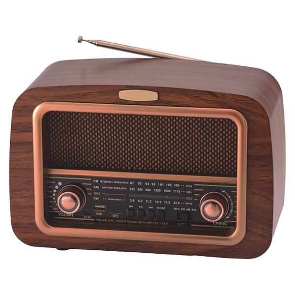 רדיו AM FM גדול במראה רטרו + רמקול בלוטוס