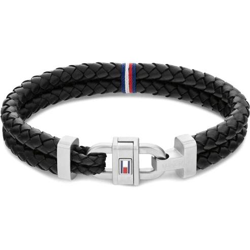 צמיד עור קלוע מסדרת CARABINER של טומי הילפיגר