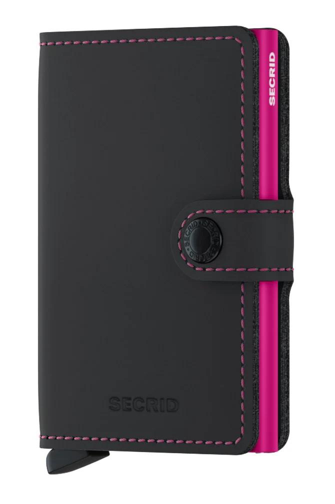 ארנק עור סקריד Secrid Miniwallet בצבע שחור ורוד