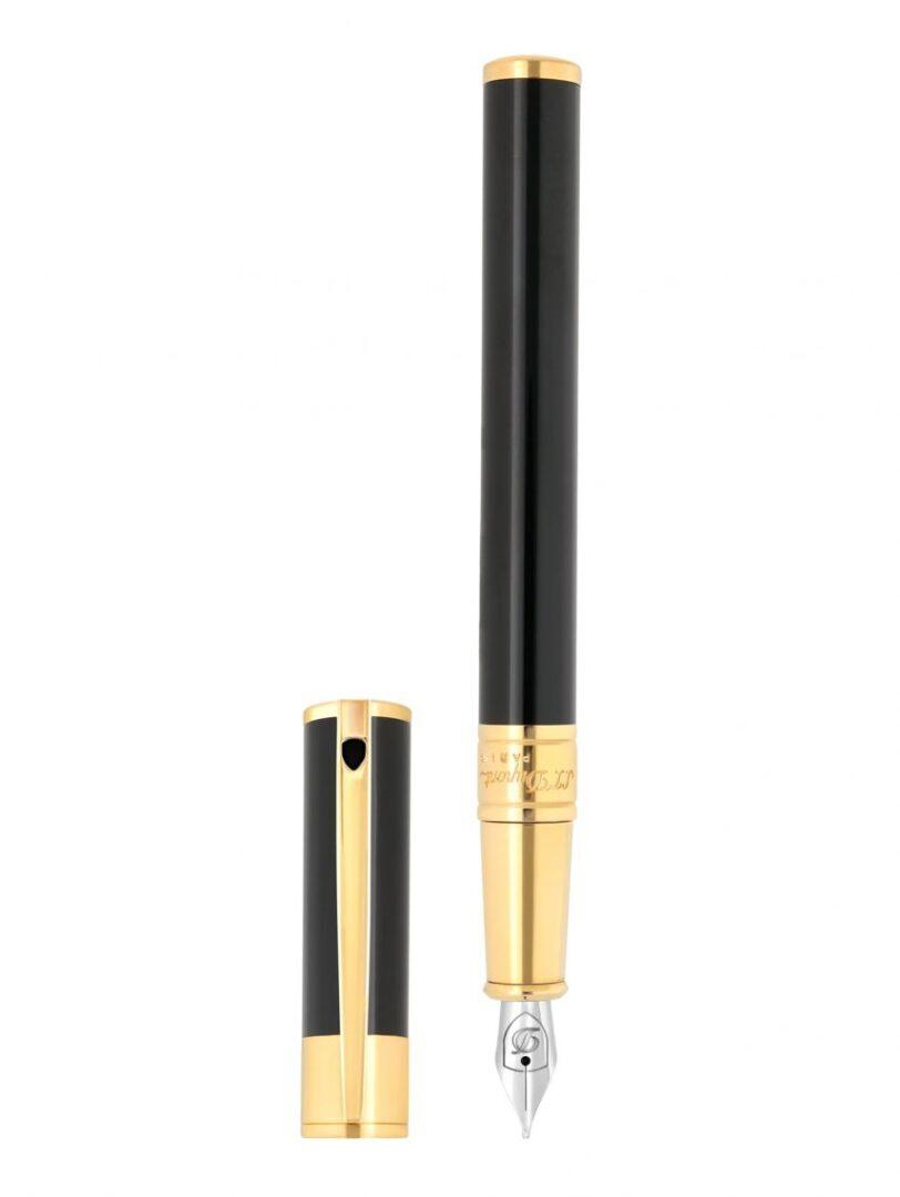 עט נובע דופון S.T. Dupont לקה שחורה וזהב