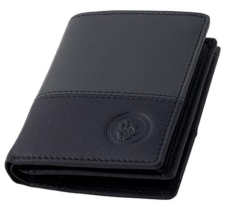 ארנק עור קומפקטי לגבר מעור כחול ואפור מוגן RFID + NFC “גבעוני”