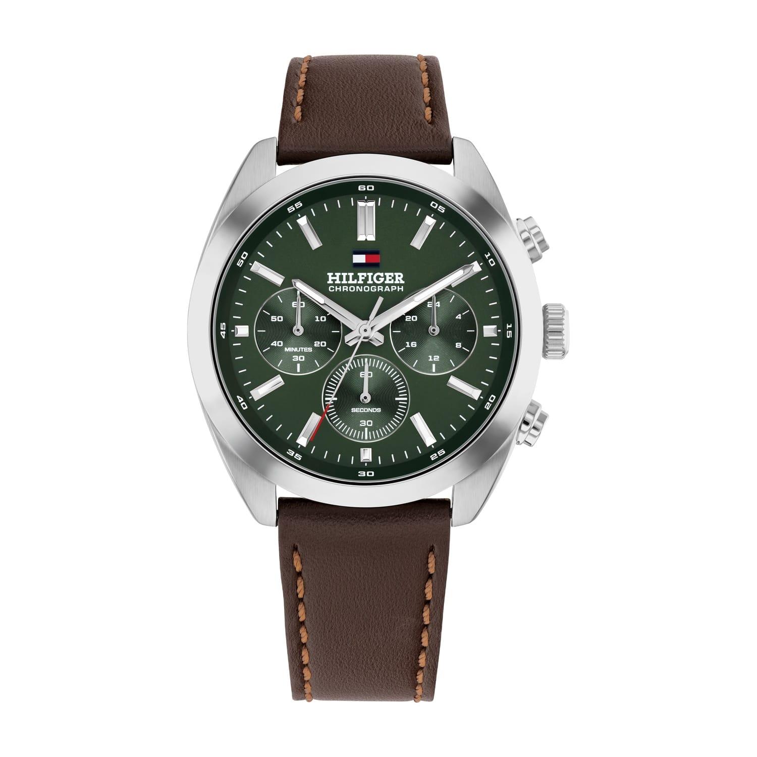 שעון יד טומי הילפיגר Tommy Hilfiger כרונוגרף ירוק חום
