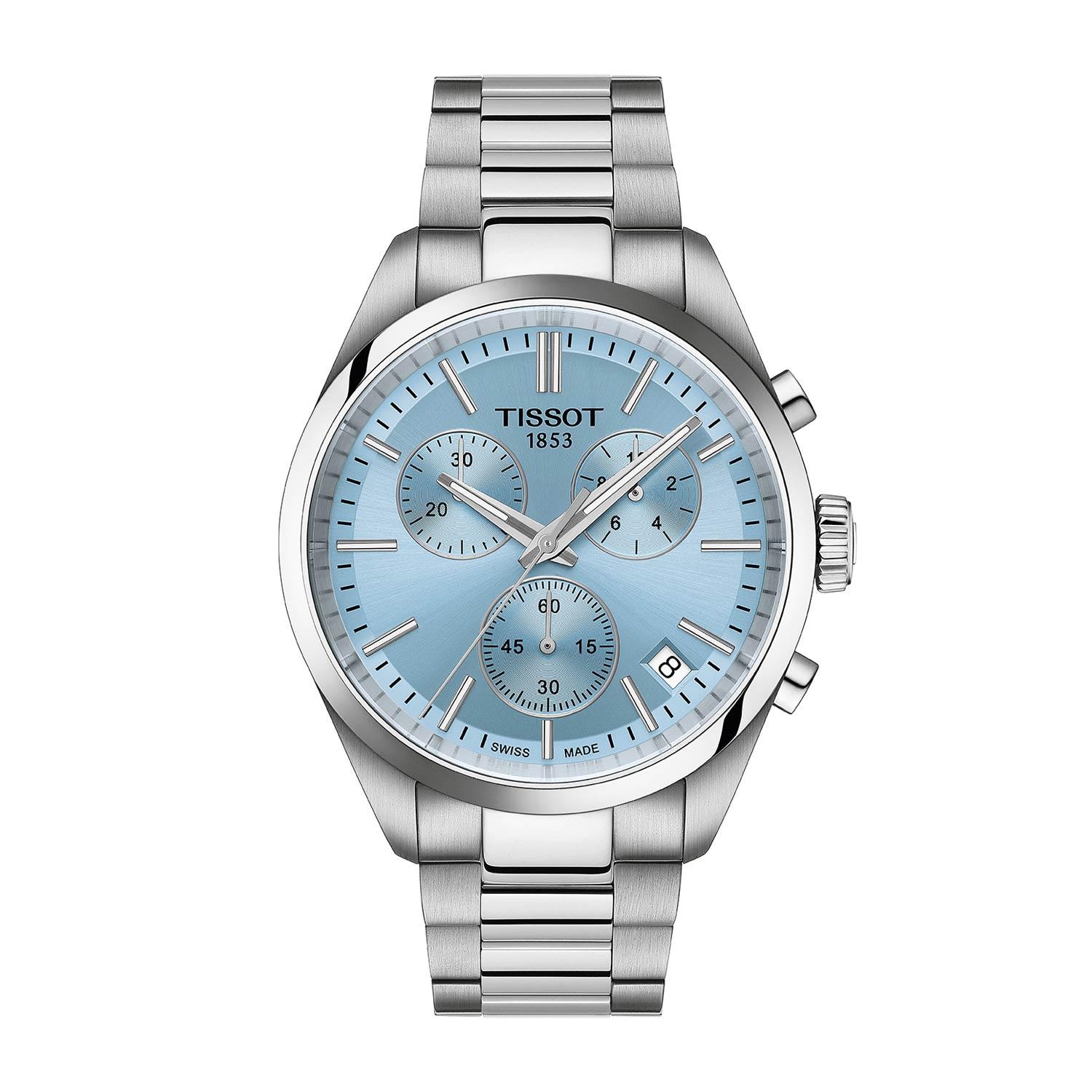 שעון יד טיסו כרונו TISSOT PR 100 Chrono כחול קרח