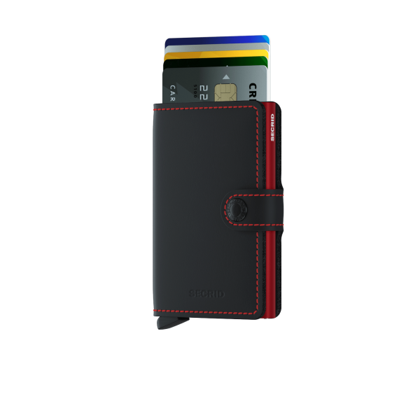 ארנק עור סקריד Secrid Miniwallet בצבע שחור אדום