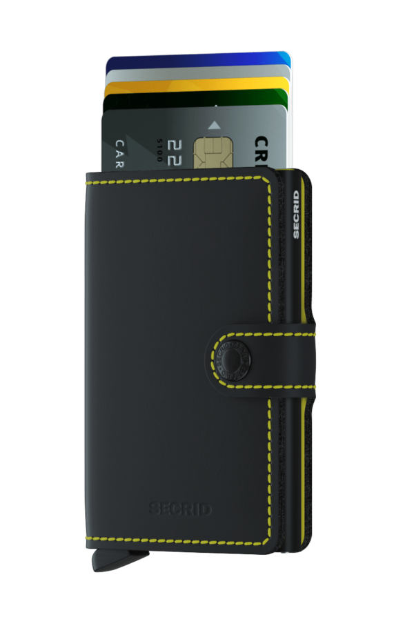 ארנק עור סקריד Secrid Miniwallet בצבע שחור צהוב