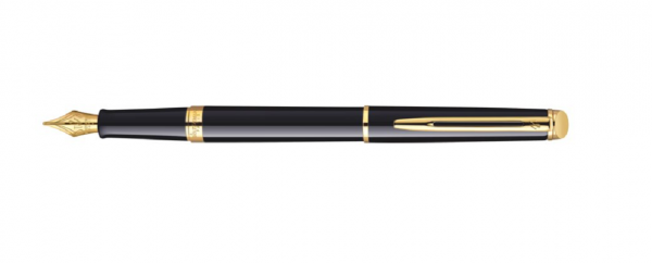 עט נובע ווטרמן המישפר Waterman Hemisphere לקה שחורה עם זהב