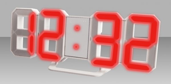 שעון דיגיטלי מואר ספרות LED בולטות וגדולות בצבע אדום