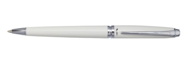 עט כדורי רגטה Regatta מבית X-Pen בגימור לקה לבנה וכרום כסוף