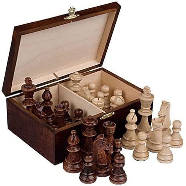 סט כלי שחמט איכותיים מעץ Staunton No.6 בקופסת עץ מהודרת