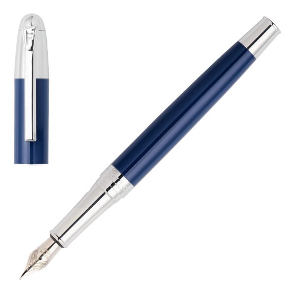 עט נובע כחול מטאלי מבריק וכסף Festina