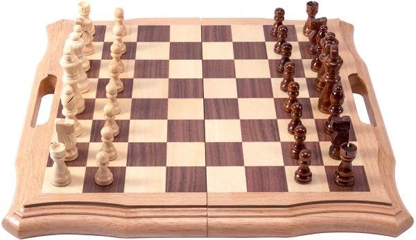 סט שחמט מעוצב מתקפל מגנטי מעץ