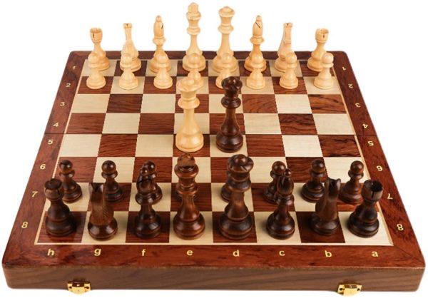 סט שחמט מתקפל מהודר מעץ אגוז משובח