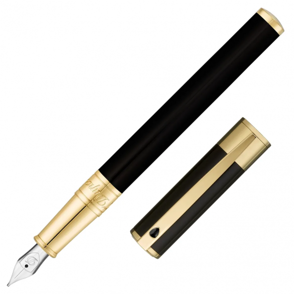 עט נובע דופון S.T. Dupont שחור זהב D-INITIAL