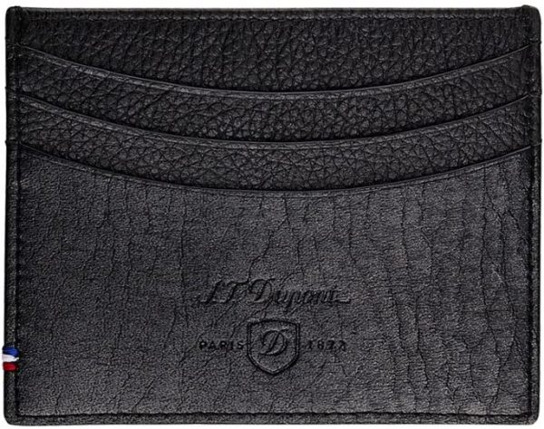 ארנק דופון S.T. Dupont מחזיק כרטיס אשראי מעור רך בעיבוד יהלום - שחור