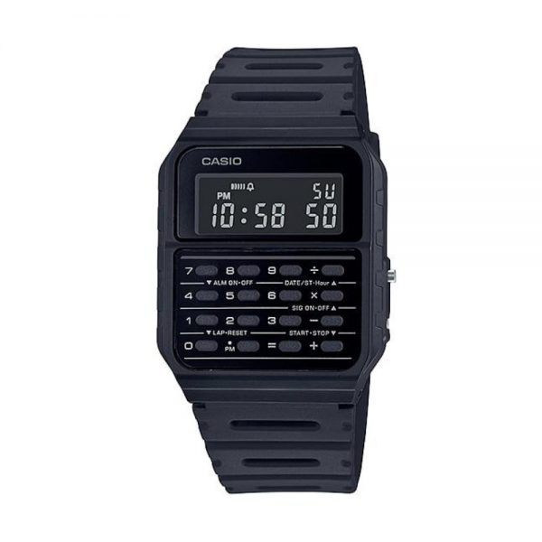 שעון יד קסיו CASIO שחור רטרו עם מחשבון CA-53WF-1B