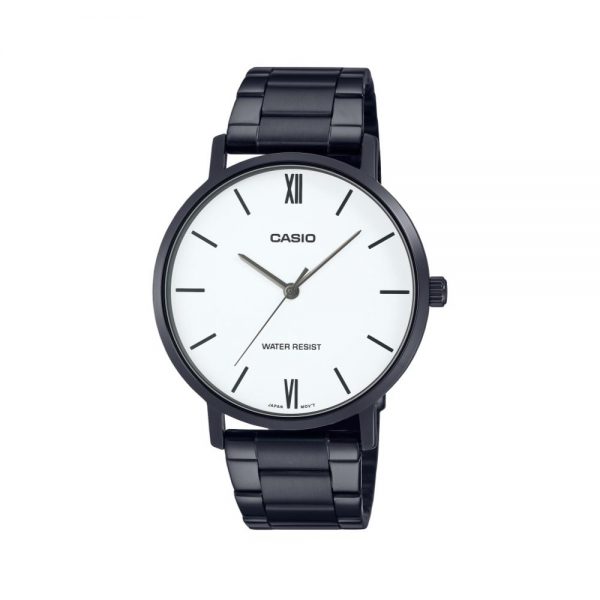 שעון יד שחור עדין ואלגנטי לגבר - קסיו CASIO MTP-VT01B-7B