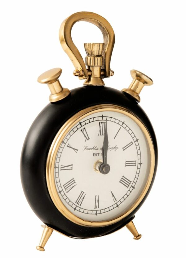 שעון שולחני שחור / זהוב קלאסי - דגם פרנקלין